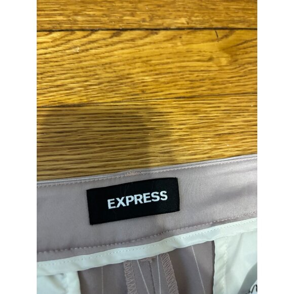 Express Womens Editor Barely Bootcut Dress Pants Size 10 Purple Striped Trousers - Picture 3 of 6